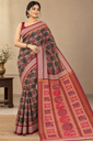 Maroon Heritage Bandha Sambalpuri Saree