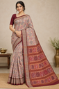 Maroon Blossom Bandha Sambalpuri Saree